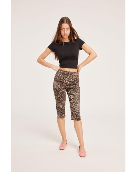 Monki Brown Ultra Cropped Trousers