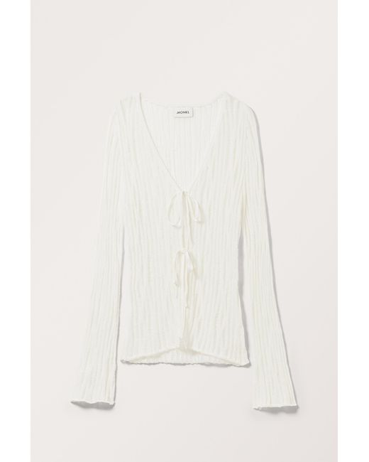 Monki White Loose Fit Knitted Cardigan