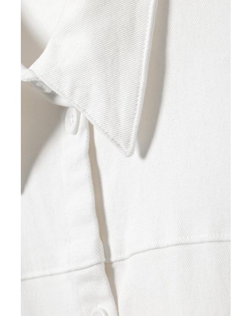 Monki White Short Sleeve Shirt Dress