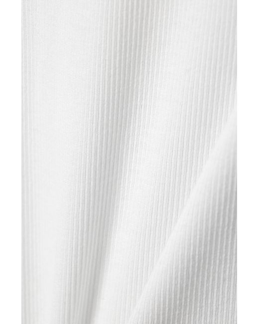 Monki White Mini Rib Slip Dress