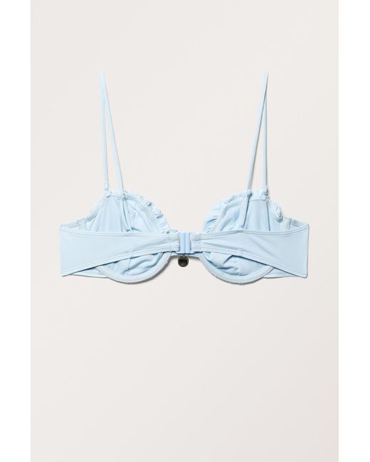 Monki Blue Ruched Wired Bikini Top