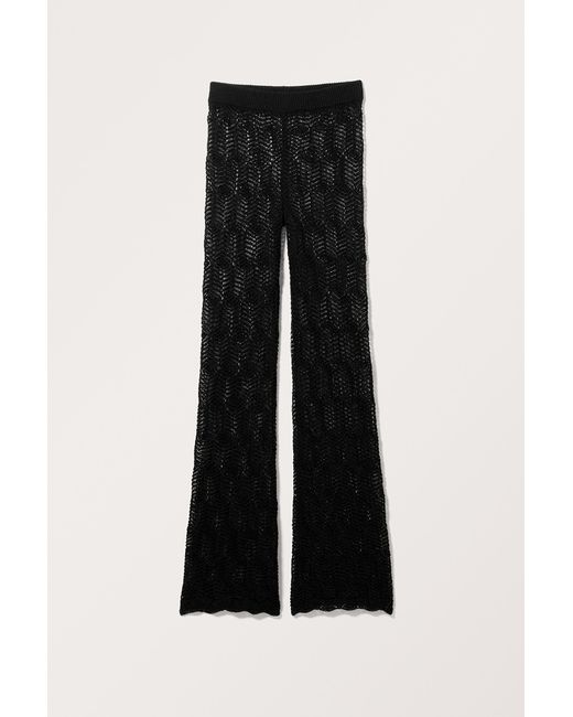 Monki Black Stretchy Knitted Trousers