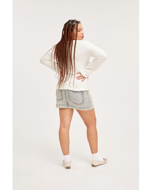 Monki Natural Fitted Zip-top