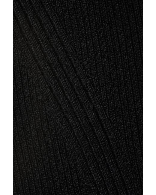 Monki Black Fitted Rib-knitted Tank Top