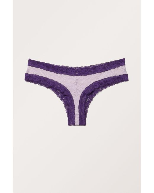 Monki Purple Low Waist Lace Briefs