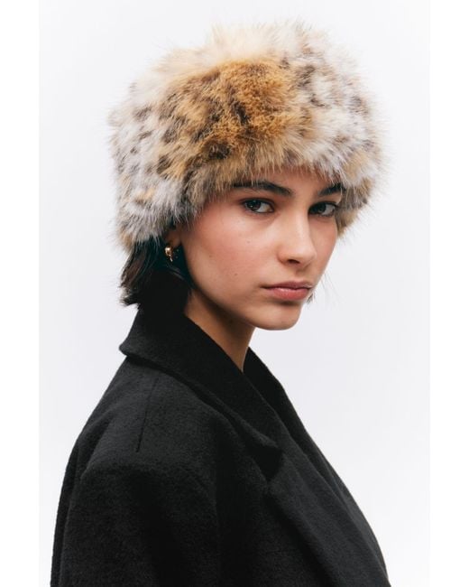 Monki Black Faux Fur Headband