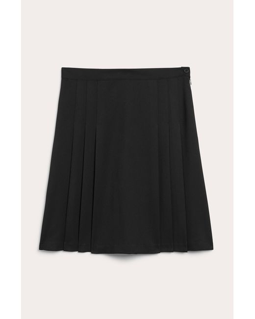 Monki Black Side Pleated Midi Tennis Skirt