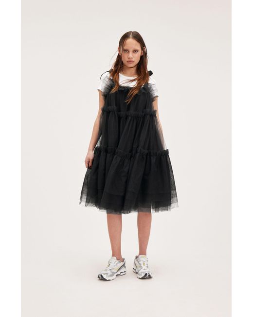 Monki Black Puffy Babydoll Dress