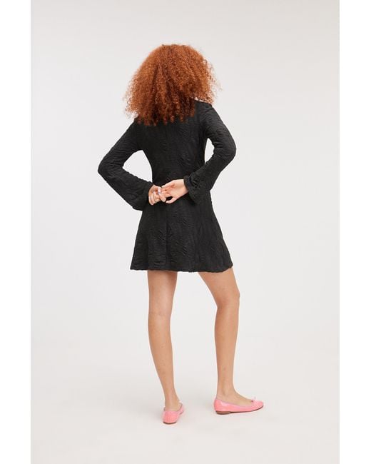 Monki Black Long Sleeved Structured Mini Dress