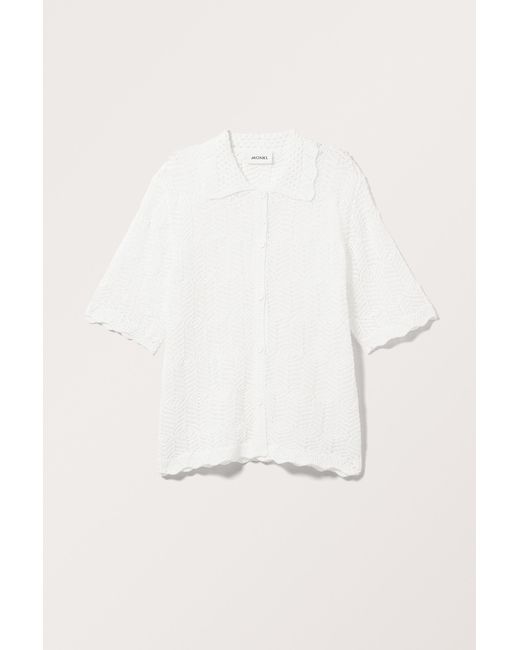 Monki Natural Crochet Short Sleeve Shirt