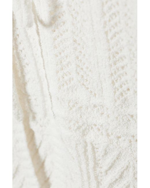 Monki White Cropped Knitted V-neck Tie Cardigan