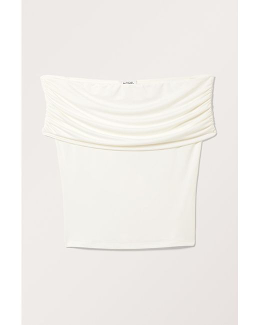 Monki Natural Fitted Sleeveless Off-shoulder Top