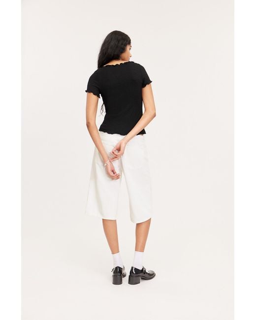 Monki Black Fitted Smock Top
