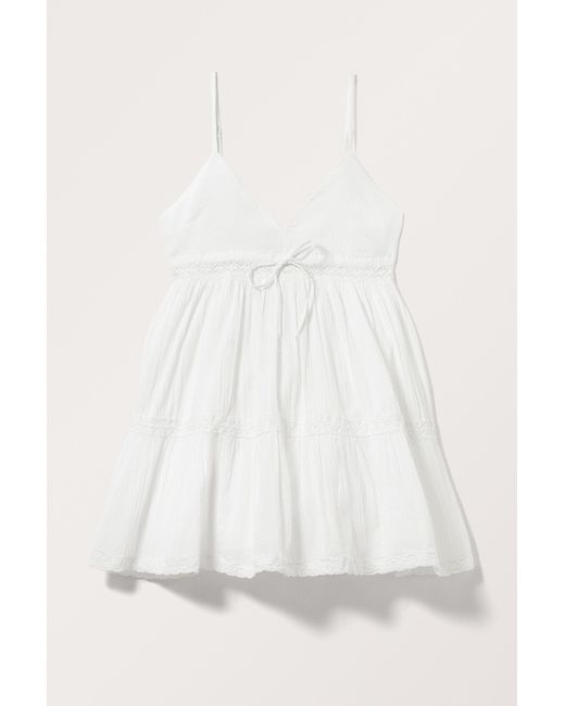 Monki White Short Mini Cotton Dress