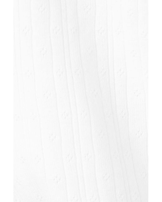 Monki White Soft Pointelle Pyjama Shorts