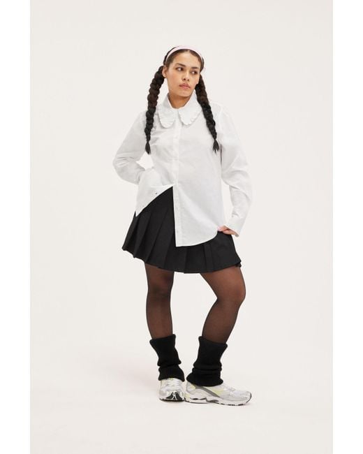 Monki Natural Frill Collared Blouse