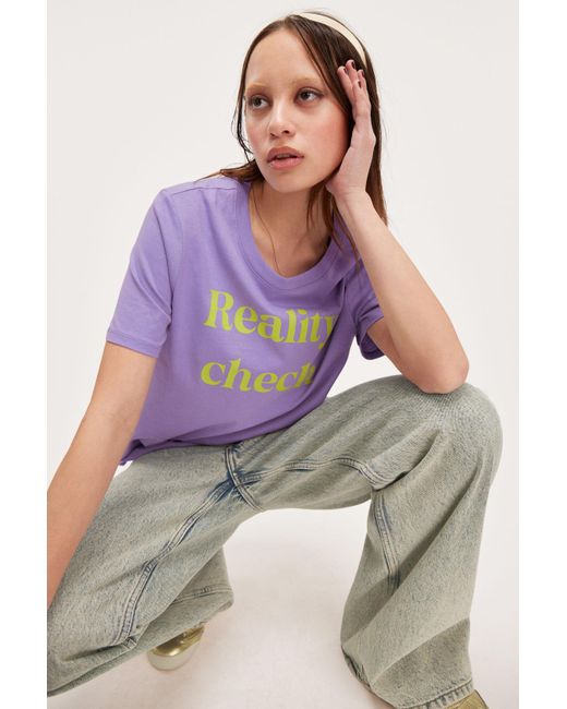 Monki Purple Graphic Printed T-shirt