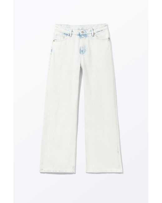 Monki White Naoki Lowwaist-Jeans In Lockerer Passform