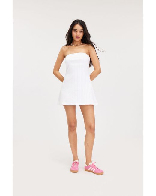 Monki White Fitted Mini Tube Dress