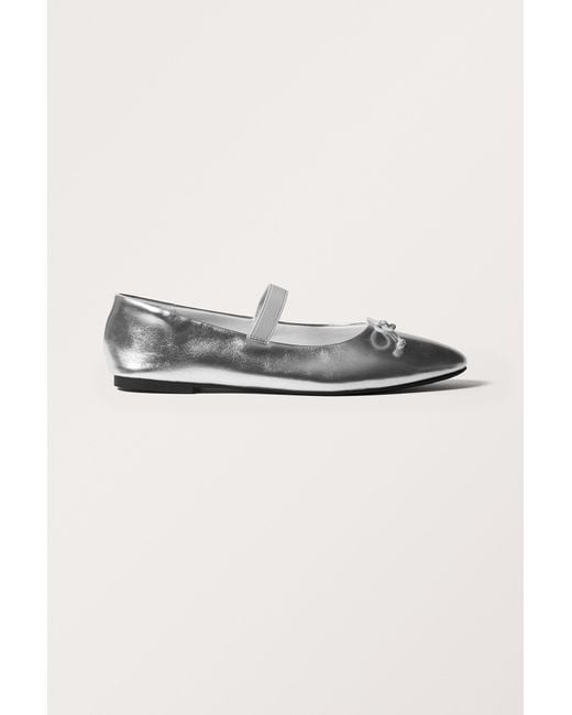 Monki Metallic Ballerina Shoes