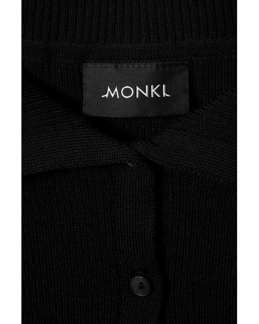 Monki Black Off Shoulder Knitted Cardigan