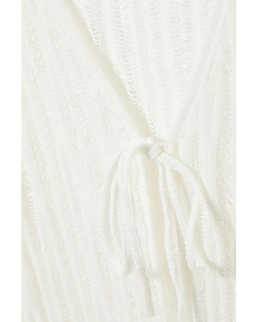 Monki White Loose Fit Knitted Cardigan