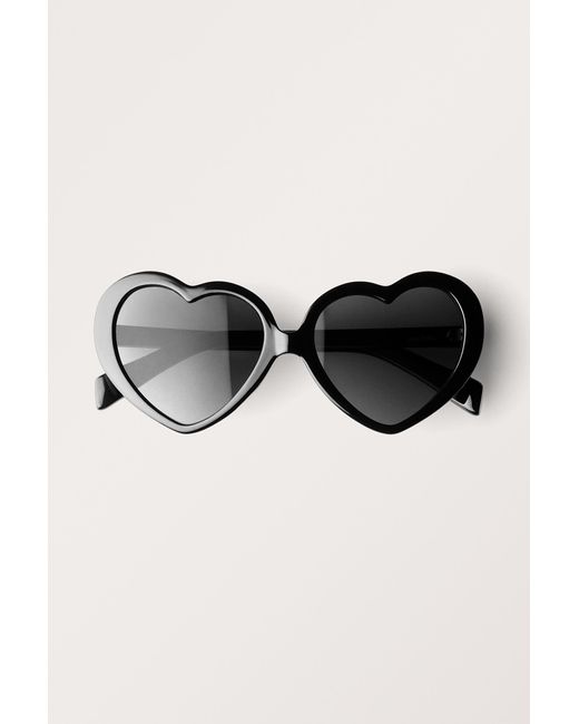 Monki Black Heart Sunglasses