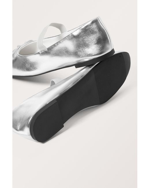 Monki Metallic Ballerina Shoes
