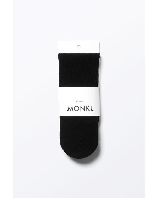 Monki Black Florale Spitzenstrumpfhose
