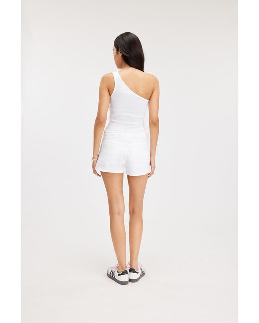 Monki Natural One-shoulder Fitted Tank Top