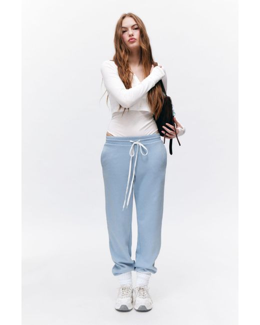 Monki Blue Fleece Sweatpants