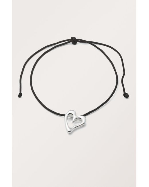 Monki Black Heart Necklace