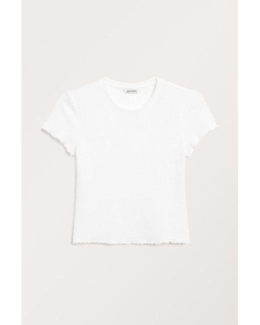 Monki White Struktur-T-Shirt