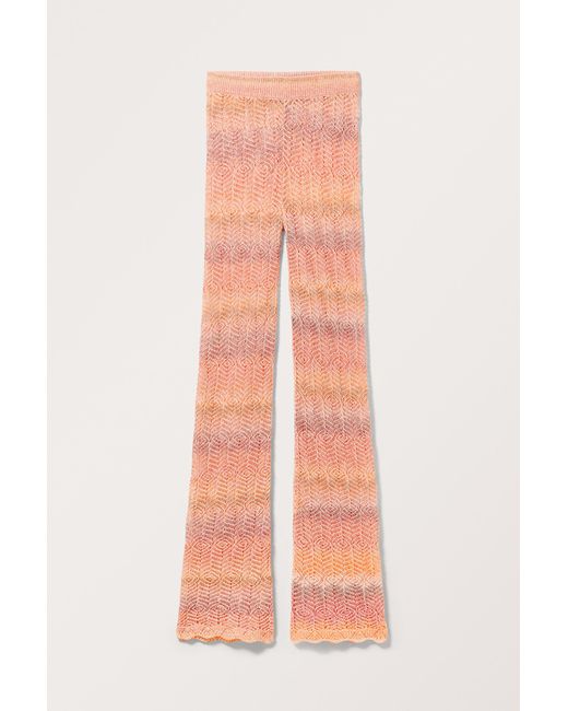 Monki Pink Stretchy Knitted Trousers