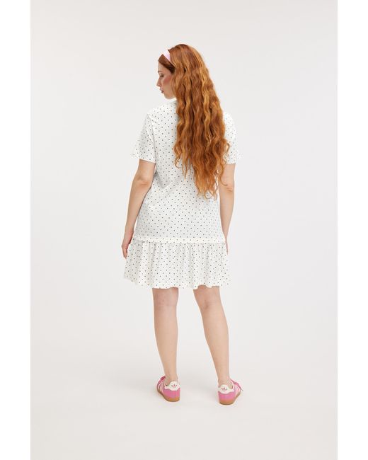 Monki White Mini Short Sleeve Cotton Dress