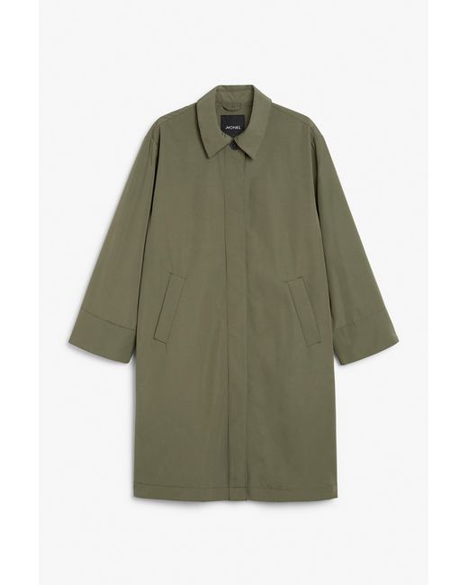 Monki Green Single-breasted Water-repellent Coat