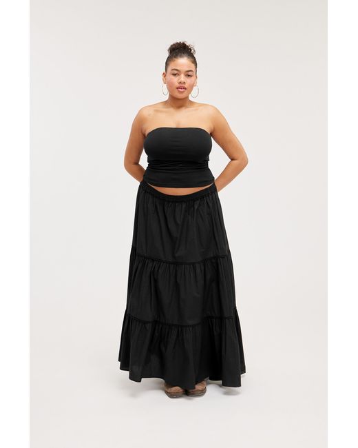 Monki Black Smooth Fitted Tube Top