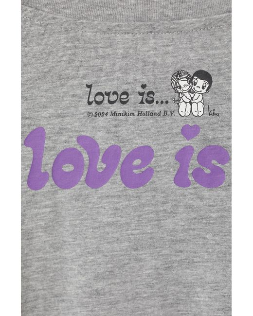 Monki Gray × Love Is... Printed Long Sleeve