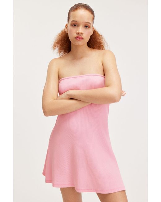 Monki Pink Fitted Mini Tube Dress