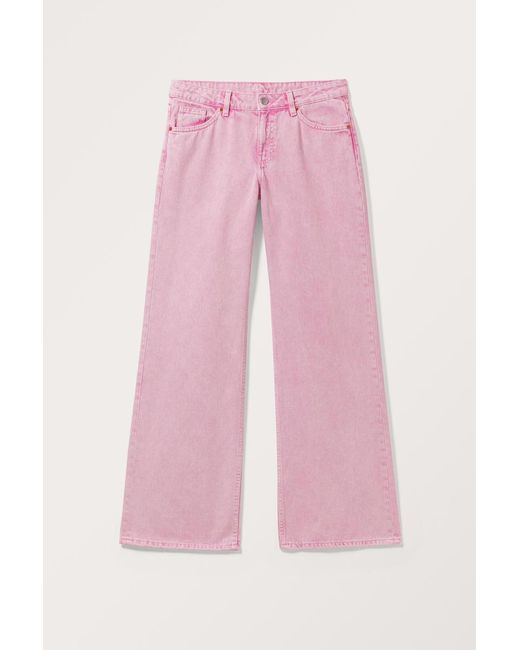 Monki Pink Jeans Imoo Mit Weitem Bein Und Niedrigem Bund