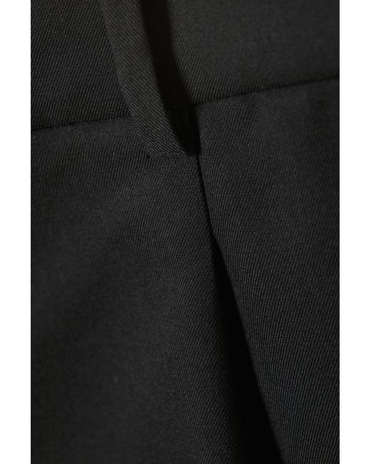 Monki Black Cropped Twill Suit Trousers