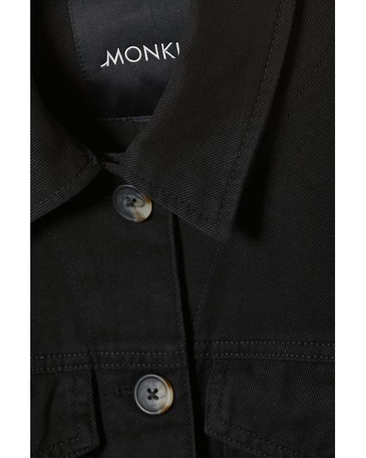 Monki Black Cropped Twill Jacket