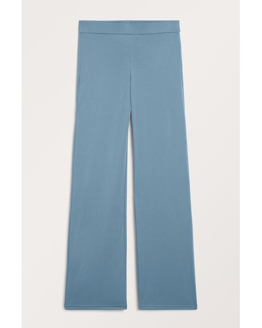 Monki Blue Wide Leg Super-soft Trousers