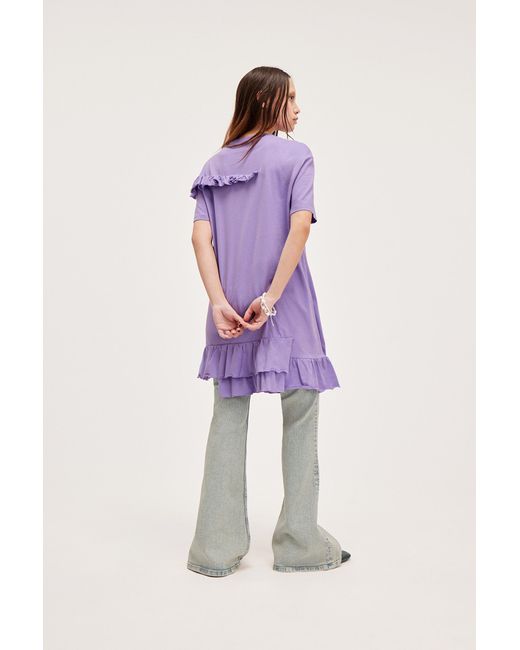 Monki Purple Short Flounce Dress
