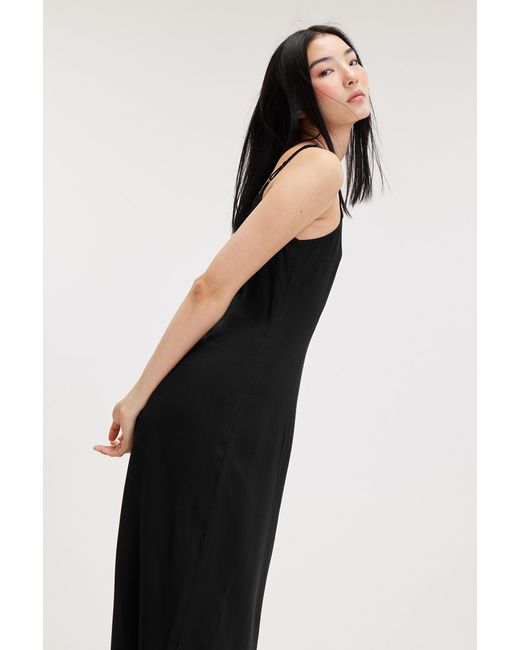 Monki Black Fitted Sleeveless Maxi Dress