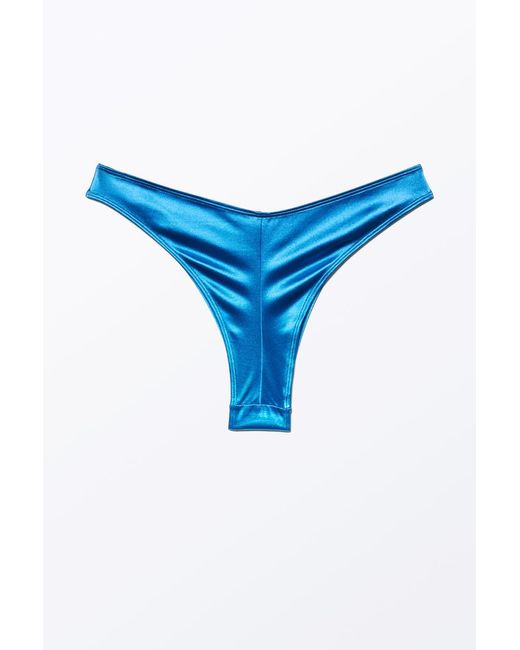 Monki Blue Metallic-Bikinihöschen