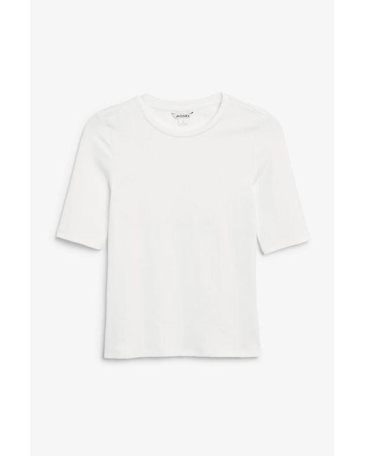 Monki White Weiches körpernahes t-shirt