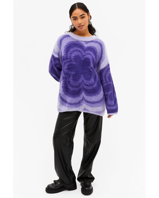 Monki Blue Oversized Soft Knit Sweater