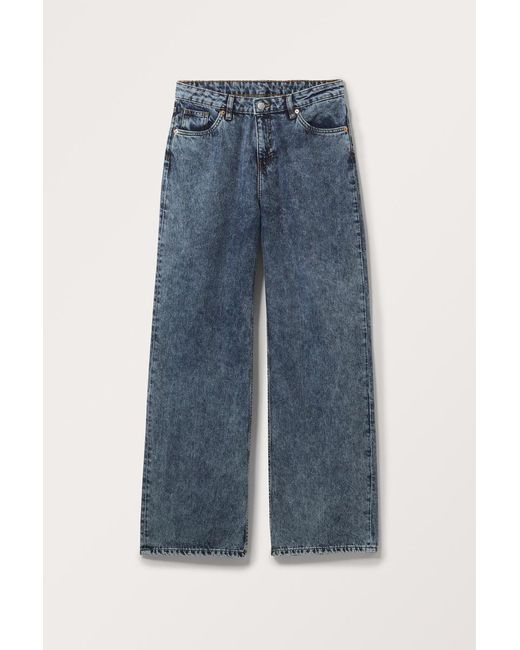 Monki Blue Naoki Lowwaist-Jeans In Lockerer Passform