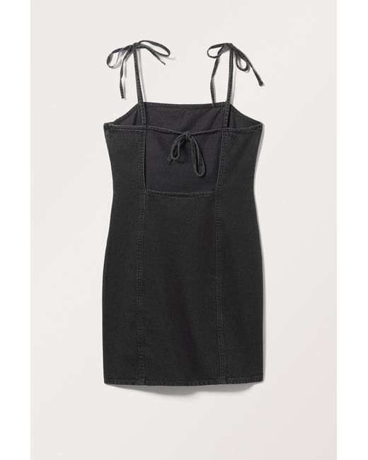 Monki Black Fitted Mini Denim Dress
